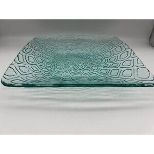 Teal Square Glass Dish - 9"